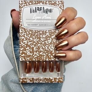 Red Aspen Copper Chrome Press-On Nails